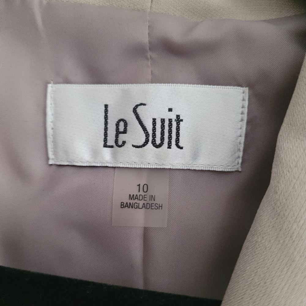 LeSuit Blazer and Skirt tan with navy Blue size 10 - Picture 11 of 16